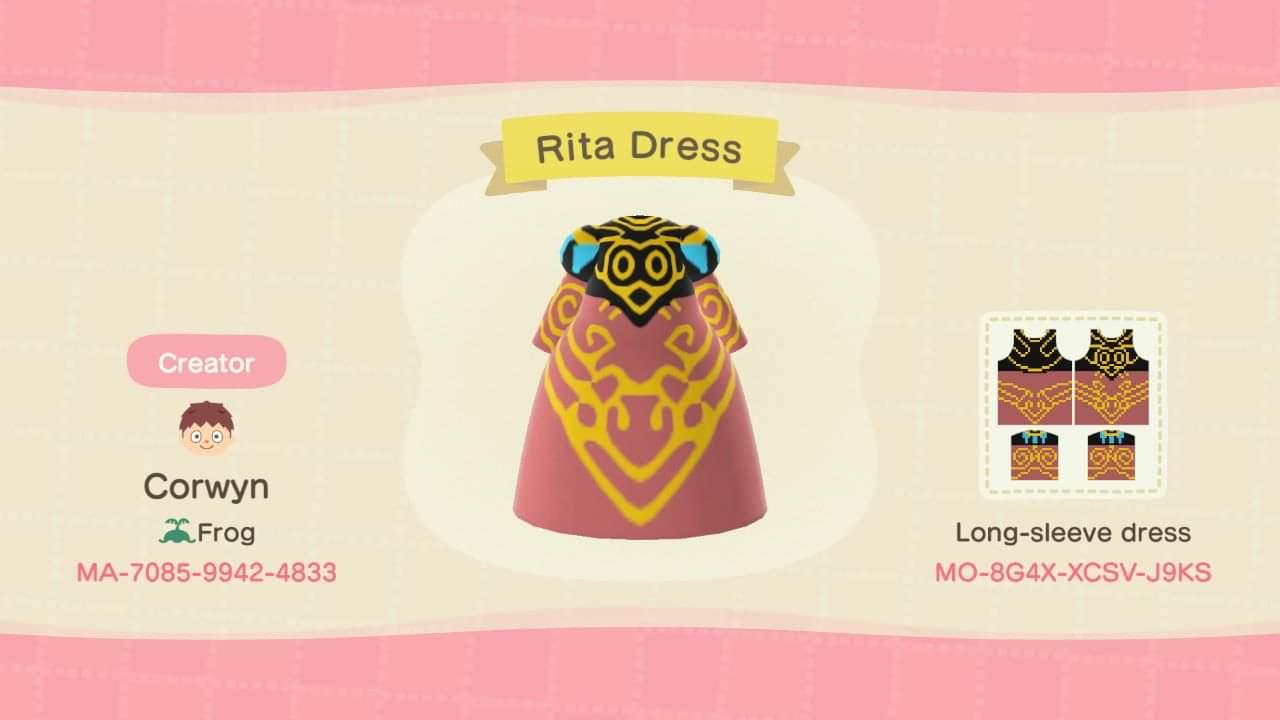 Animal Crossing Design Code: MO-8G4X-XCSV-J9KS Rita Dress