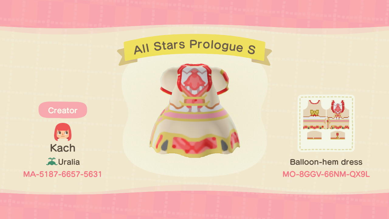 Animal Crossing Design Code: MO-8GGV-66NM-QX9L All Stars Prologue S