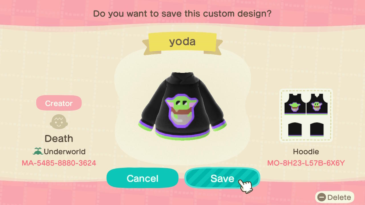 Animal Crossing Design Code: MO-8H23-L57B-6X6Y The Child