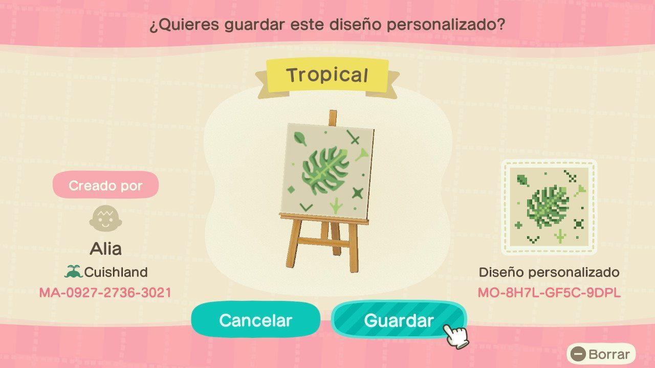Animal Crossing Design Code: MO-8H7L-GF5C-9DPL Tropical