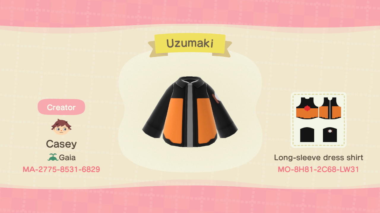 Animal Crossing Design Code: MO-8H81-2C68-LW31 Naruto Uzumaki