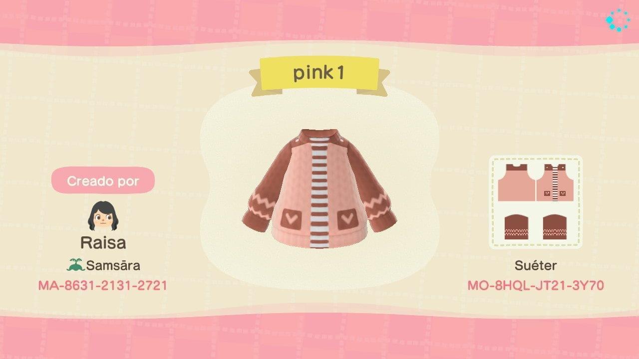 Animal Crossing Design Code: MO-8HQL-JT21-3Y70 Pink 1
