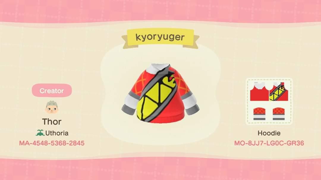 Animal Crossing Design Code: MO-8JJ7-LG0C-GR36 Kyoryuger