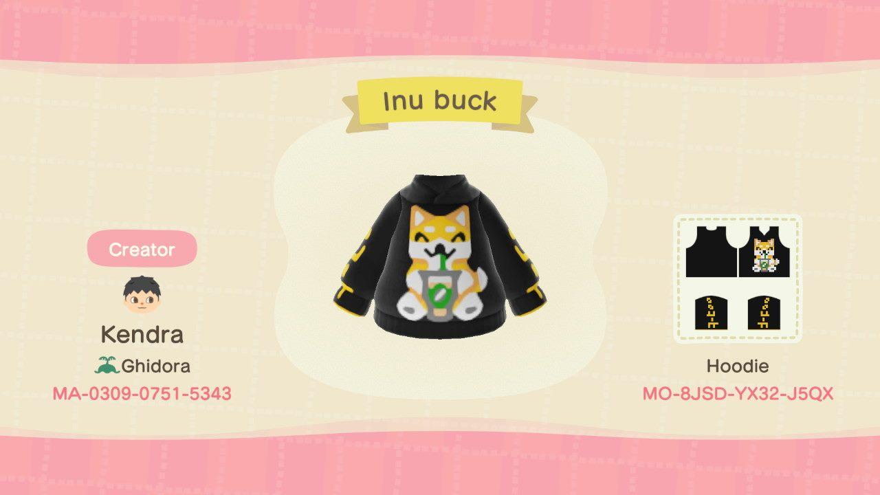 Animal Crossing Design Code: MO-8JSD-YX32-J5QX Inu Starbuck