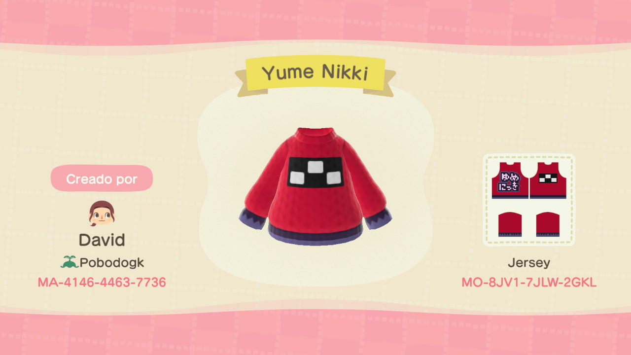 Animal Crossing Design Code: MO-8JV1-7JLW-2GKL Yume Nikki