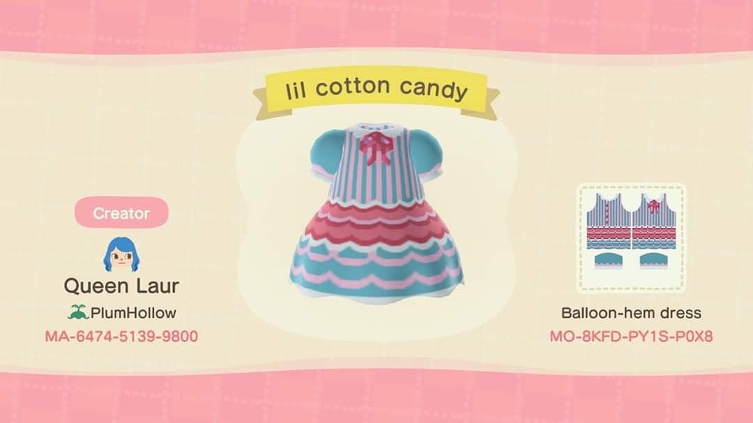 Animal Crossing Design Code: MO-8KFD-PY1S-P0X8 Lil Cotton Candy