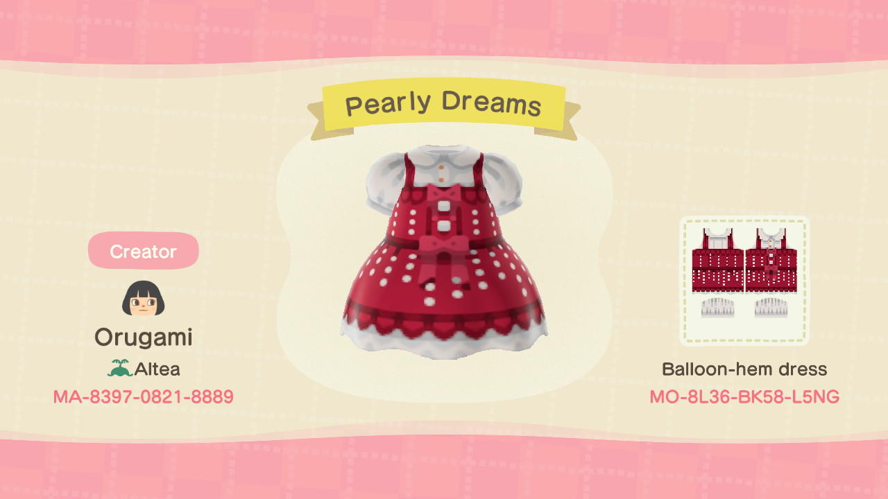 Animal Crossing Design Code: MO-8L36-BK58-L5NG Pearly Dreams
