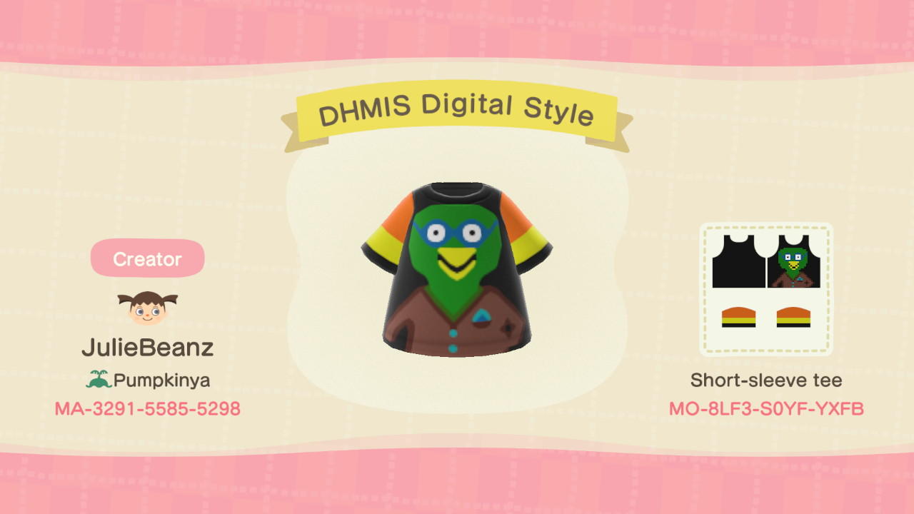 Animal Crossing Design Code: MO-8LF3-S0YF-YXFB DHMIS Digital Style