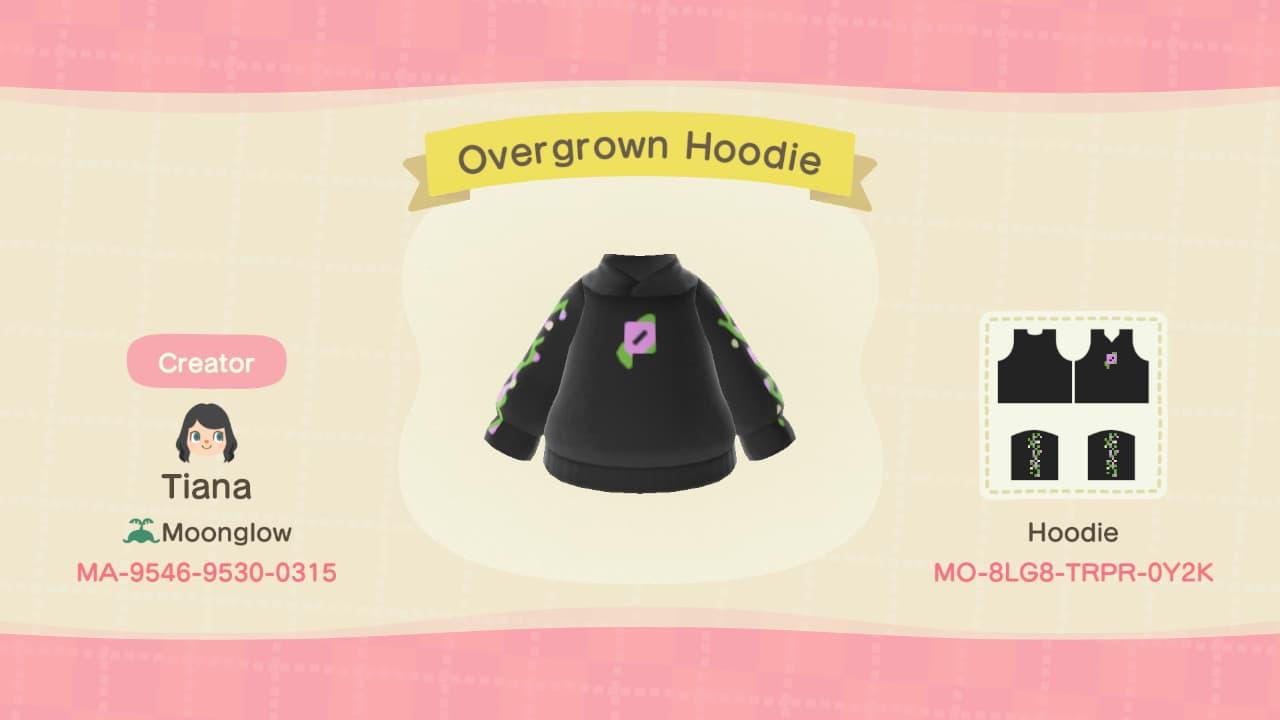 Animal Crossing Design Code: MO-8LG8-TRPR-0Y2K Overgrown Hoodie