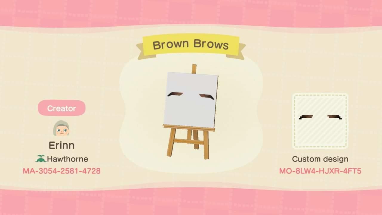 Animal Crossing Design Code: MO-8LW4-HJXR-4FT5 Brown Brows