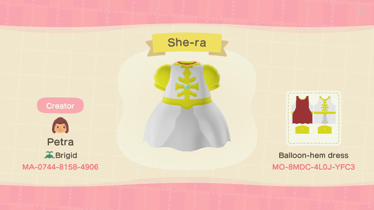 Animal Crossing Design Code: MO-8MDC-4L0J-YFC3 She-ra
