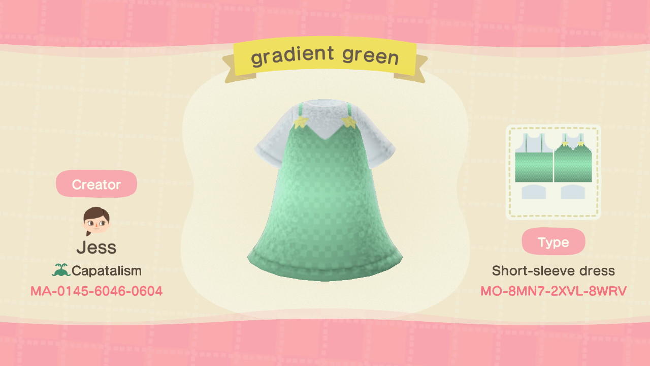 Animal Crossing Design Code: MO-8MN7-2XVL-8WRV gradient green