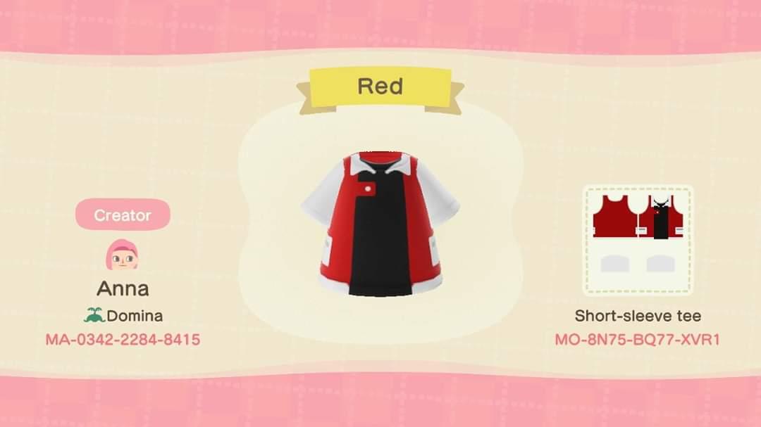 Animal Crossing Design Code: MO-8N75-BQ77-XVR1 Red