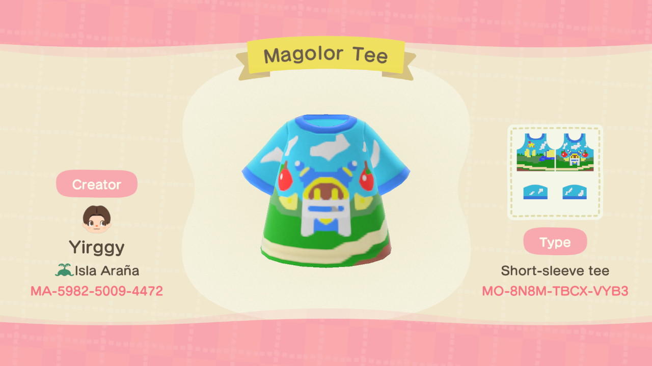 Animal Crossing Design Code: MO-8N8M-TBCX-VYB3 Magolor Tee