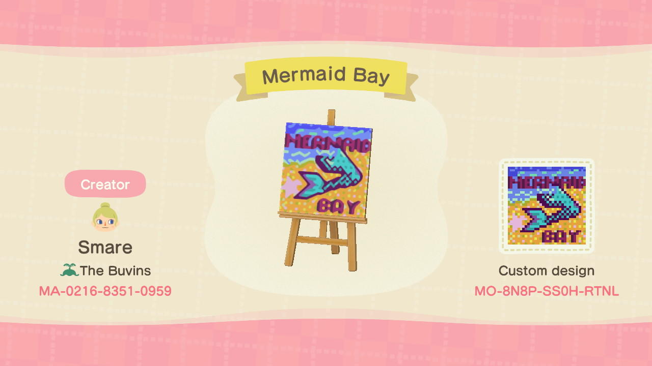 Animal Crossing Design Code: MO-8N8P-SS0H-RTNL Mermaid Bay