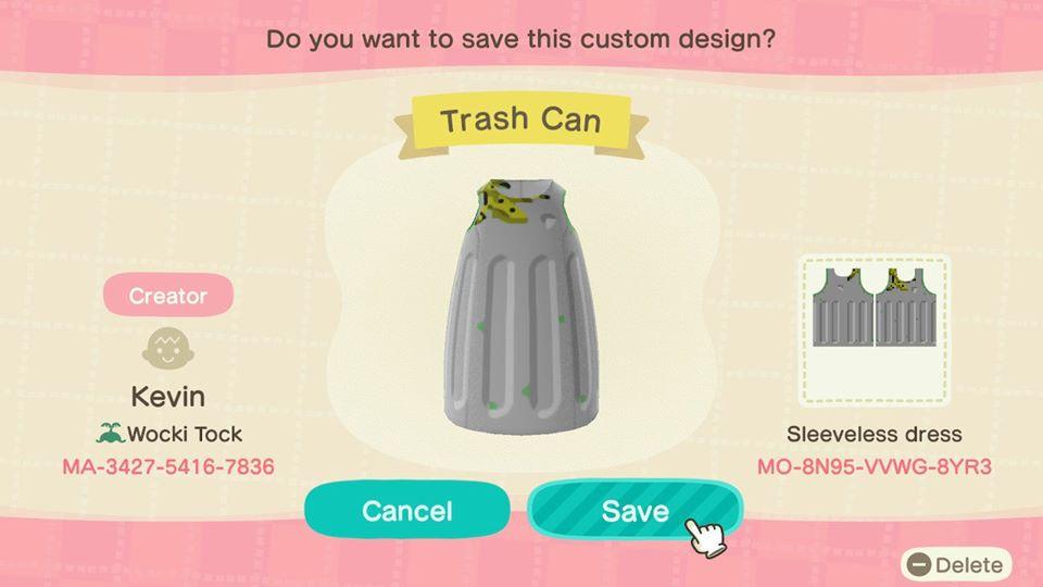 Animal Crossing Design Code: MO-8N95-VVWG-8YR3 Trash Can