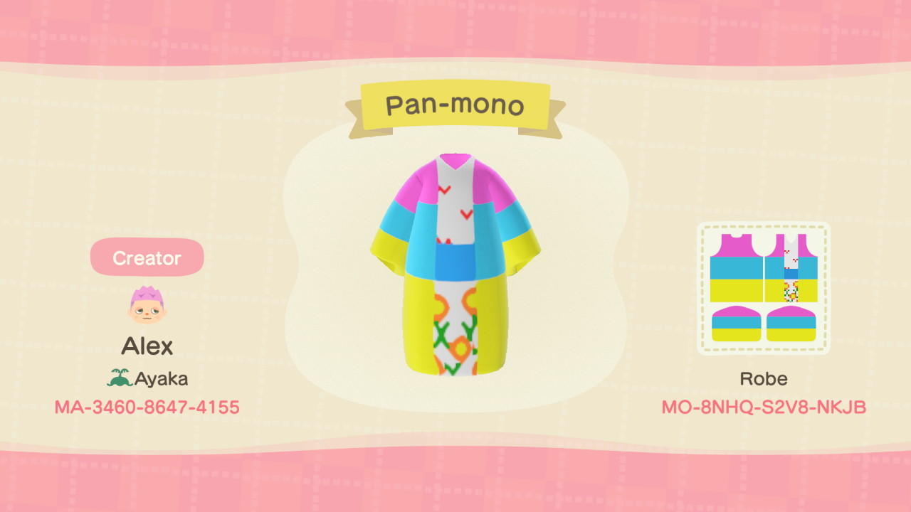 Animal Crossing Design Code: MO-8NHQ-S2V8-NKJB Pan-mono