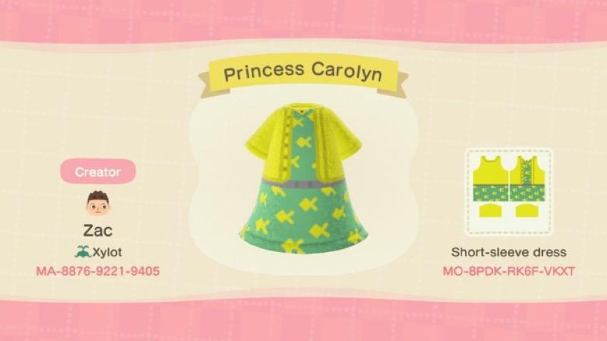 Animal Crossing Design Code: MO-8PDK-RK6F-VKXT Princess Carolyn