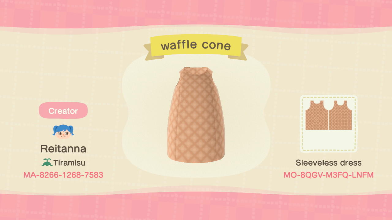 Animal Crossing Design Code: MO-8QGV-M3FQ-LNFM waffle cone