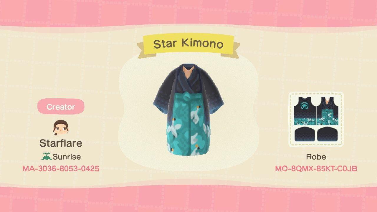 Animal Crossing Design Code: MO-8QMX-85KT-C0JB Star Kimono