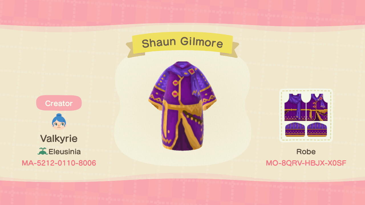 Animal Crossing Design Code: MO-8QRV-HBJX-X0SF Shaun Gilmore