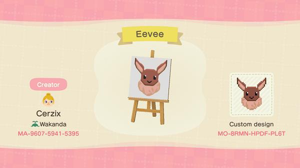 Animal Crossing Design Code: MO-8RMN-HPDF-PL6T Eevee