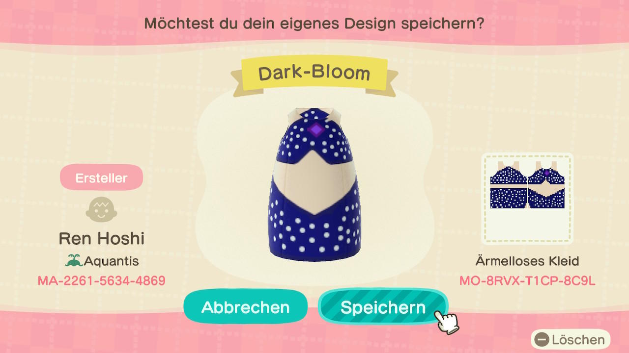 Animal Crossing Design Code: MO-8RVX-T1CP-8C9L Dark-Bloom
