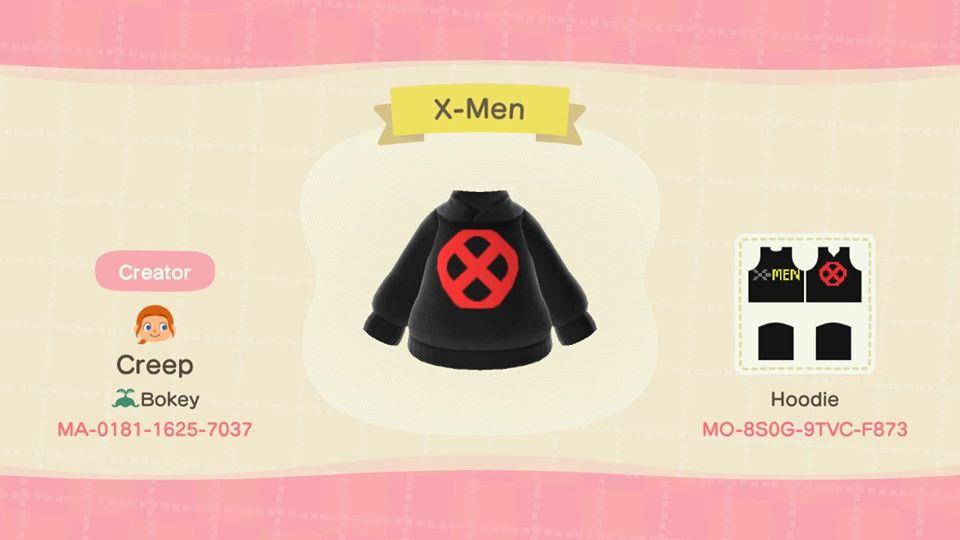 Animal Crossing Design Code: MO-8S0G-9TVC-F873 X-Men Hoodie