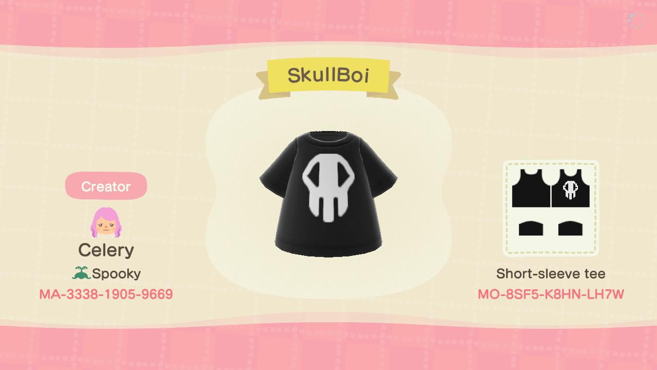 Animal Crossing Design Code: MO-8SF5-K8HN-LH7W SkullBoi