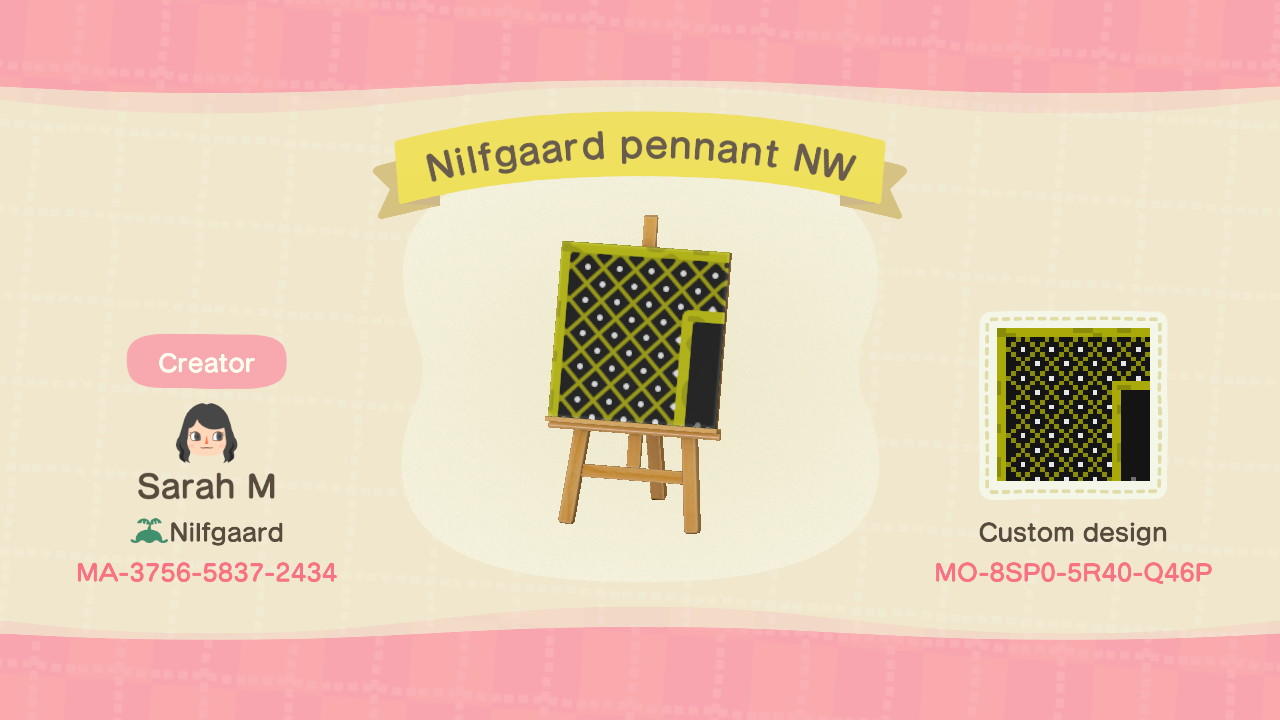 Animal Crossing Design Code: MO-8SP0-5R40-Q46P Witcher Nilf flag NW