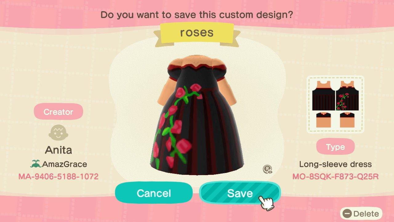 Animal Crossing Design Code: MO-8SQK-F873-Q25R Roses
