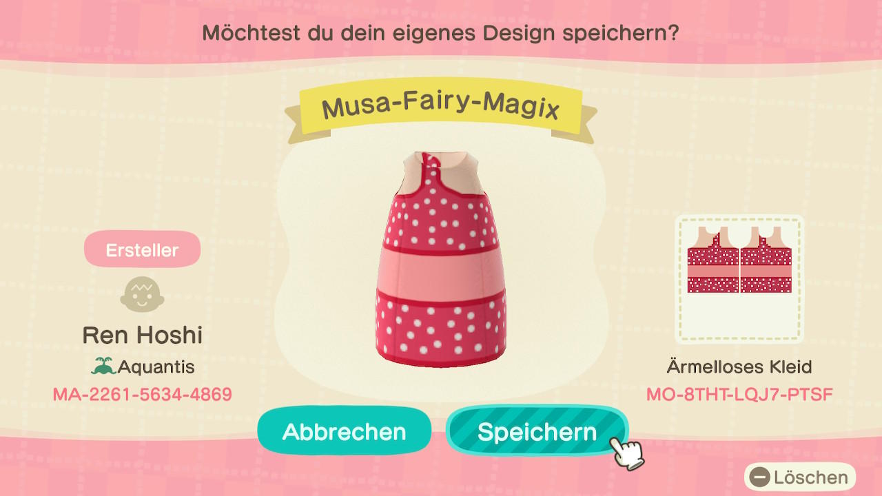 Animal Crossing Design Code: MO-8THT-LQJ7-PTSF Musa-Fairy-Magix