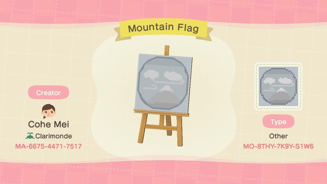 Animal Crossing Design Code: MO-8THY-7K9Y-S1W6 Mountain Flag