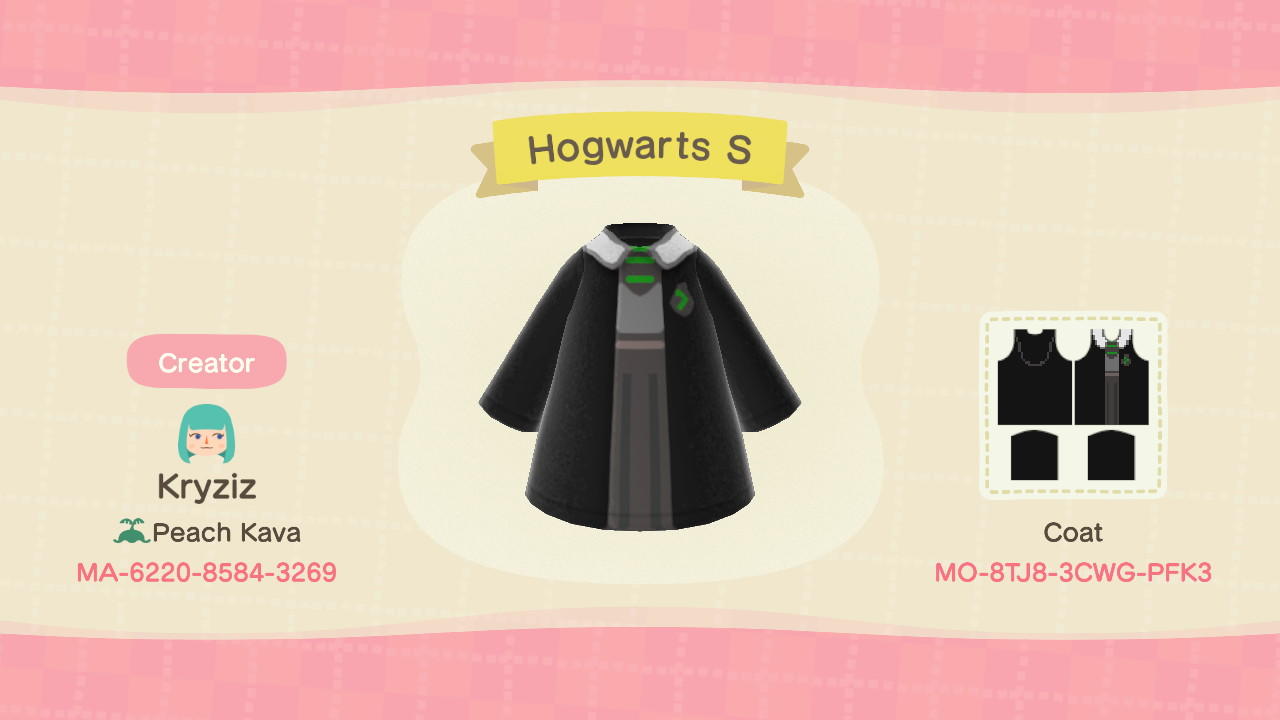 Animal Crossing Design Code: MO-8TJ8-3CWG-PFK3 Hogwarts Slytherin