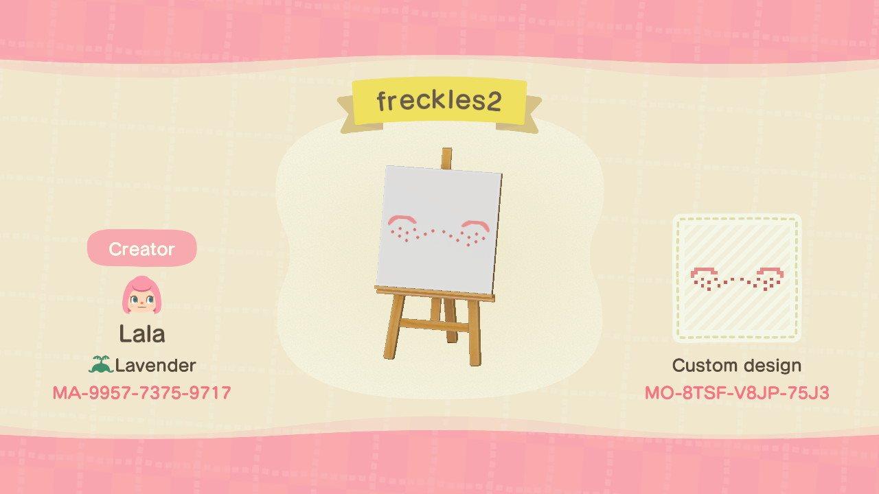 Animal Crossing Design Code: MO-8TSF-V8JP-75J3 Freckles (Pink Hair)
