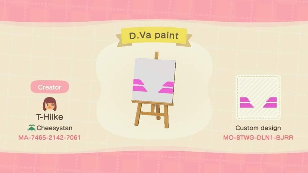 Animal Crossing Design Code: MO-8TWG-DLN1-BJRR D.Va paint