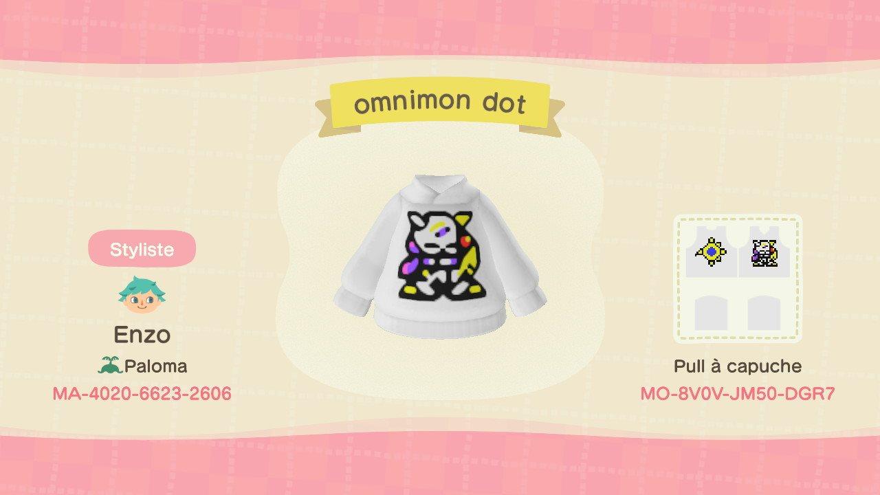 Animal Crossing Design Code: MO-8V0V-JM50-DGR7 Omnimon 2D (Digimon)