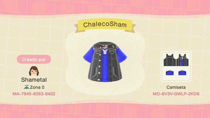 Animal Crossing Design Code: MO-8V3V-GWLP-2KD6 Chaleco Sham
