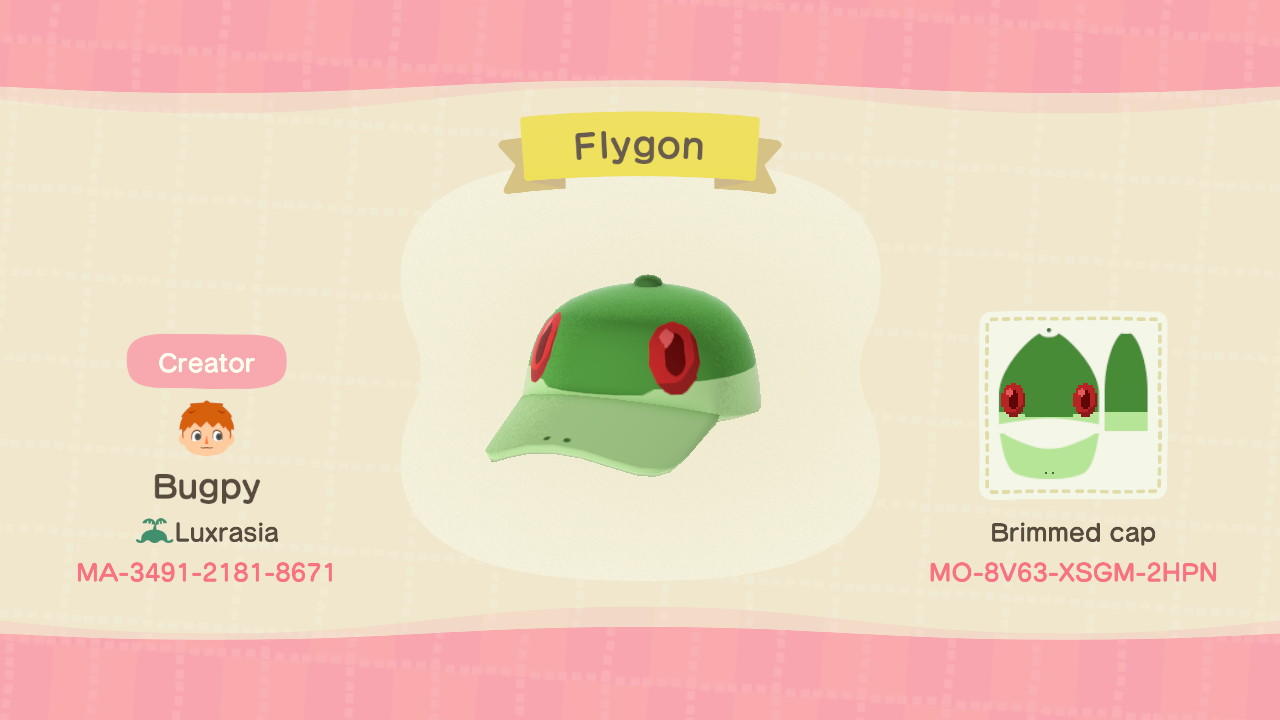 Animal Crossing Design Code: MO-8V63-XSGM-2HPN Flygon