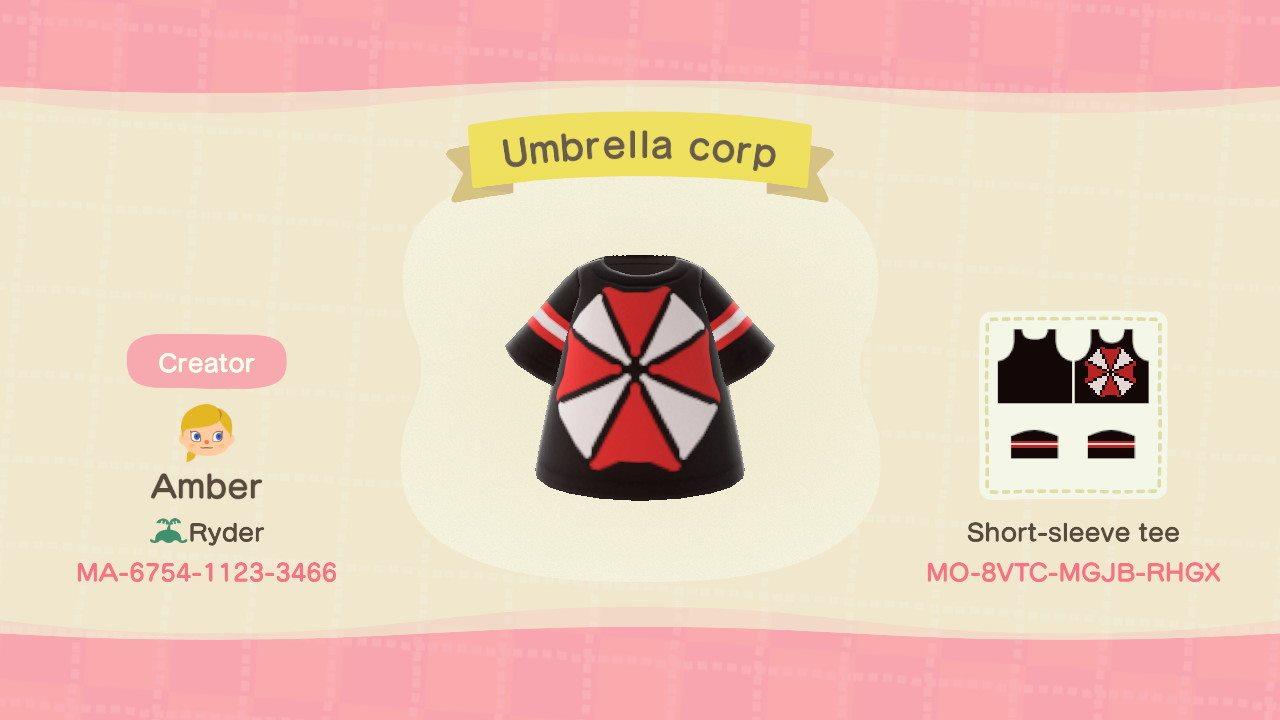 Animal Crossing Design Code: MO-8VTC-MGJB-RHGX Umbrella Corp Shirt