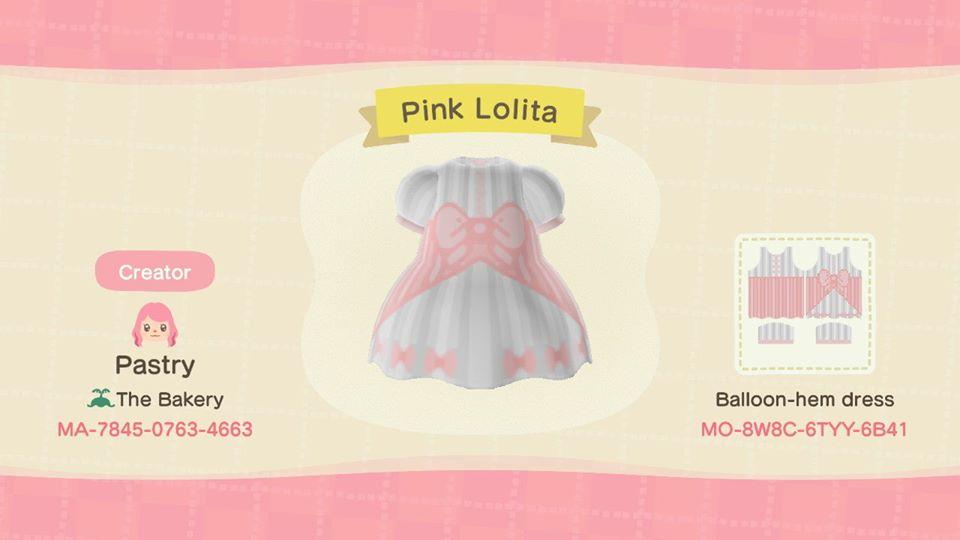 Animal Crossing Design Code: MO-8W8C-6TYY-6B41 Pink Lolita