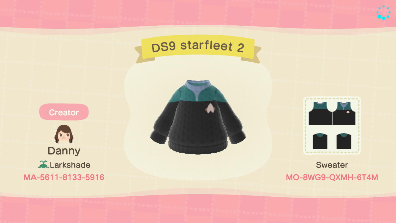 Animal Crossing Design Code: MO-8WG9-QXMH-6T4M star trek DS9 2