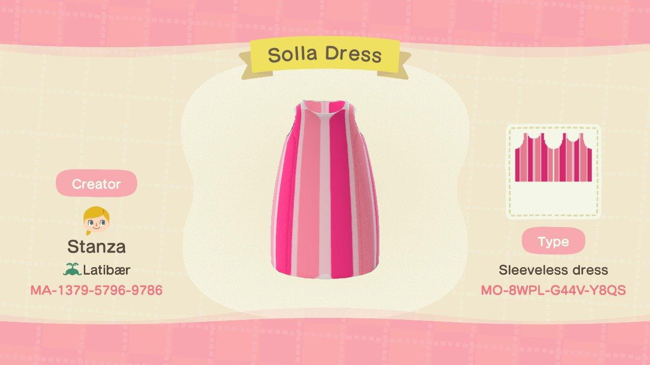 Animal Crossing Design Code: MO-8WPL-G44V-Y8QS Solla Dress