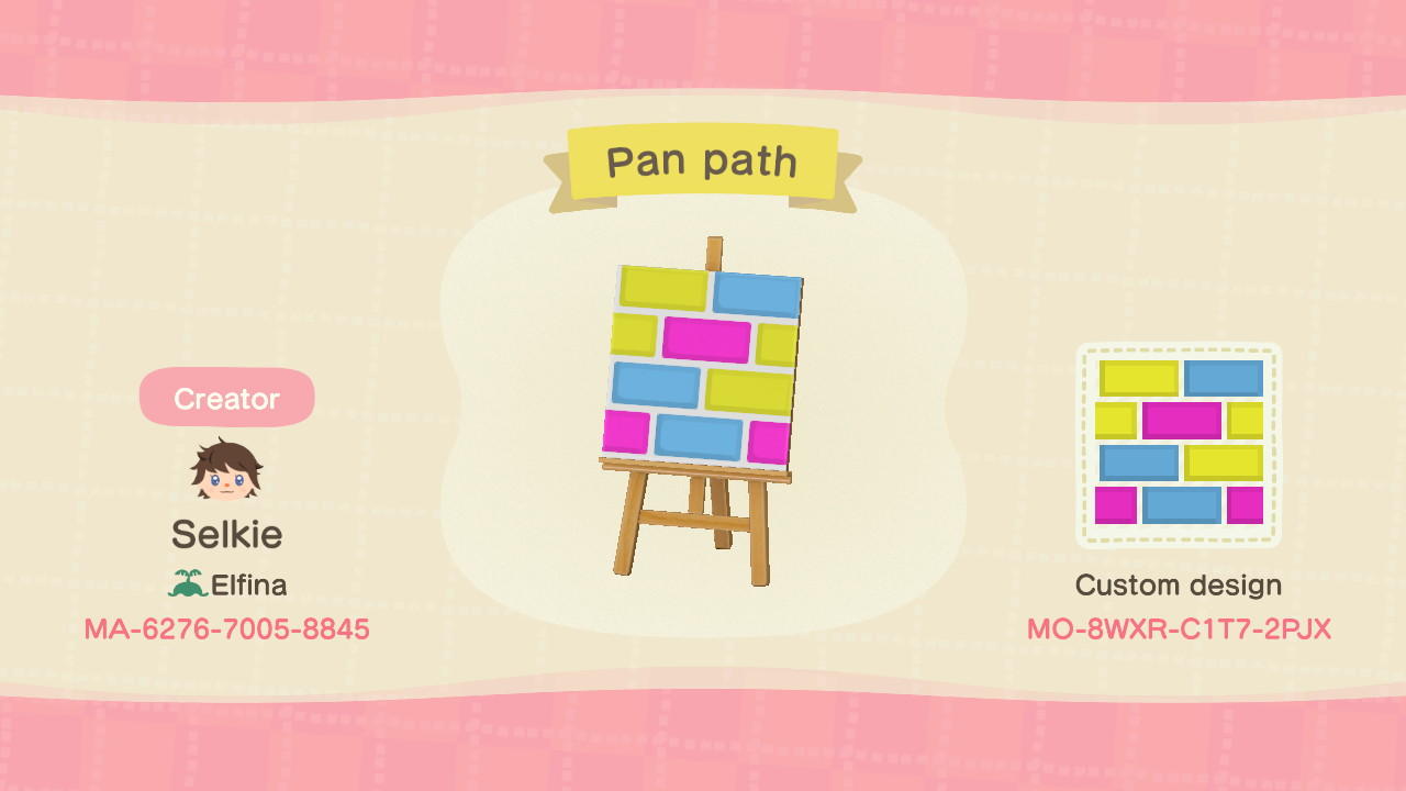 Animal Crossing Design Code: MO-8WXR-C1T7-2PJX Pan Path