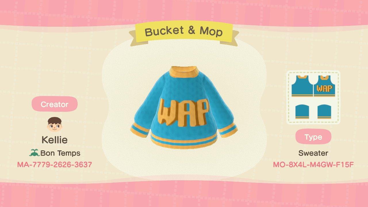 Animal Crossing Design Code: MO-8X4L-M4GW-F15F Bucket & Mop
