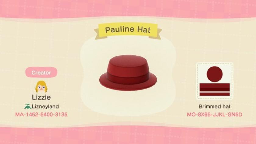 Animal Crossing Design Code: MO-8X65-JJKL-GN5D Pauline Hat
