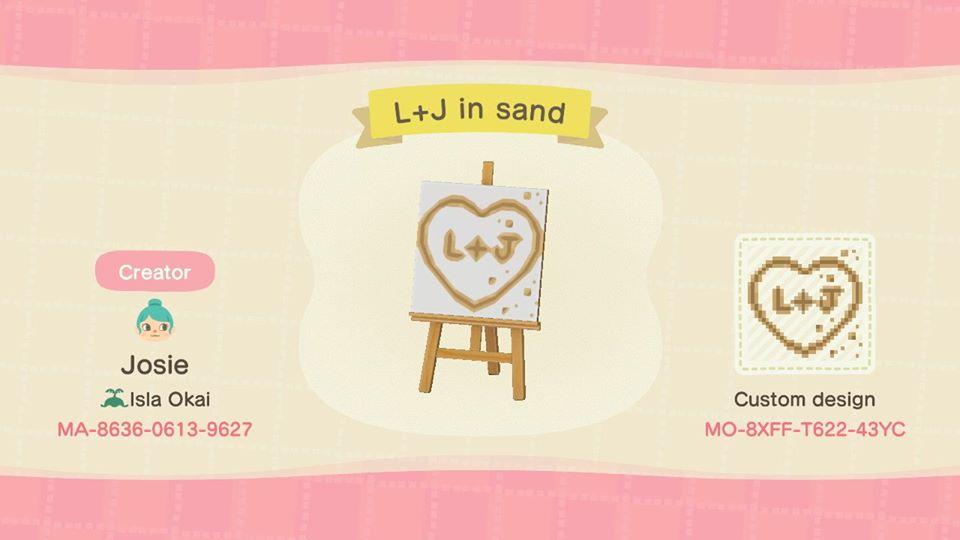 Animal Crossing Design Code: MO-8XFF-T622-43YC L+J Drawn In Sand