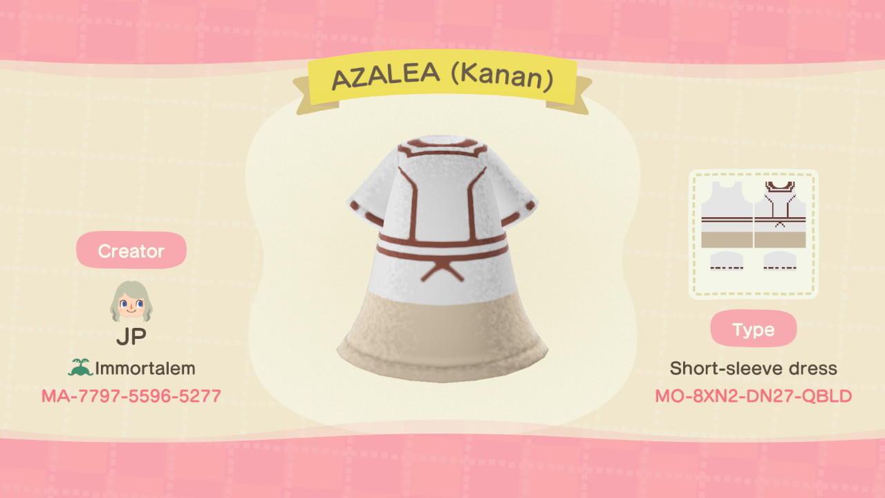 Animal Crossing Design Code: MO-8XN2-DN27-QBLD AZALEA (Kanan)