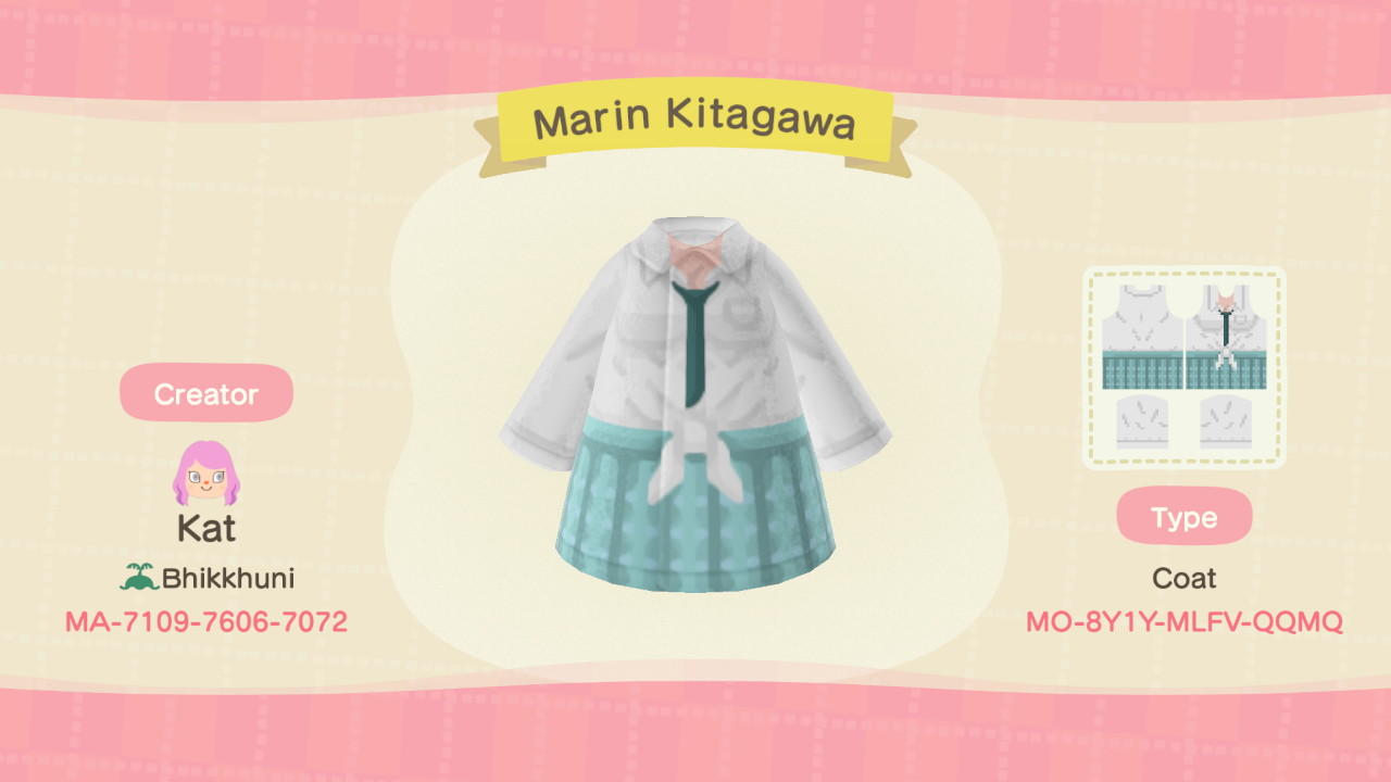 Animal Crossing Design Code: MO-8Y1Y-MLFV-QQMQ Marin Kitagawa