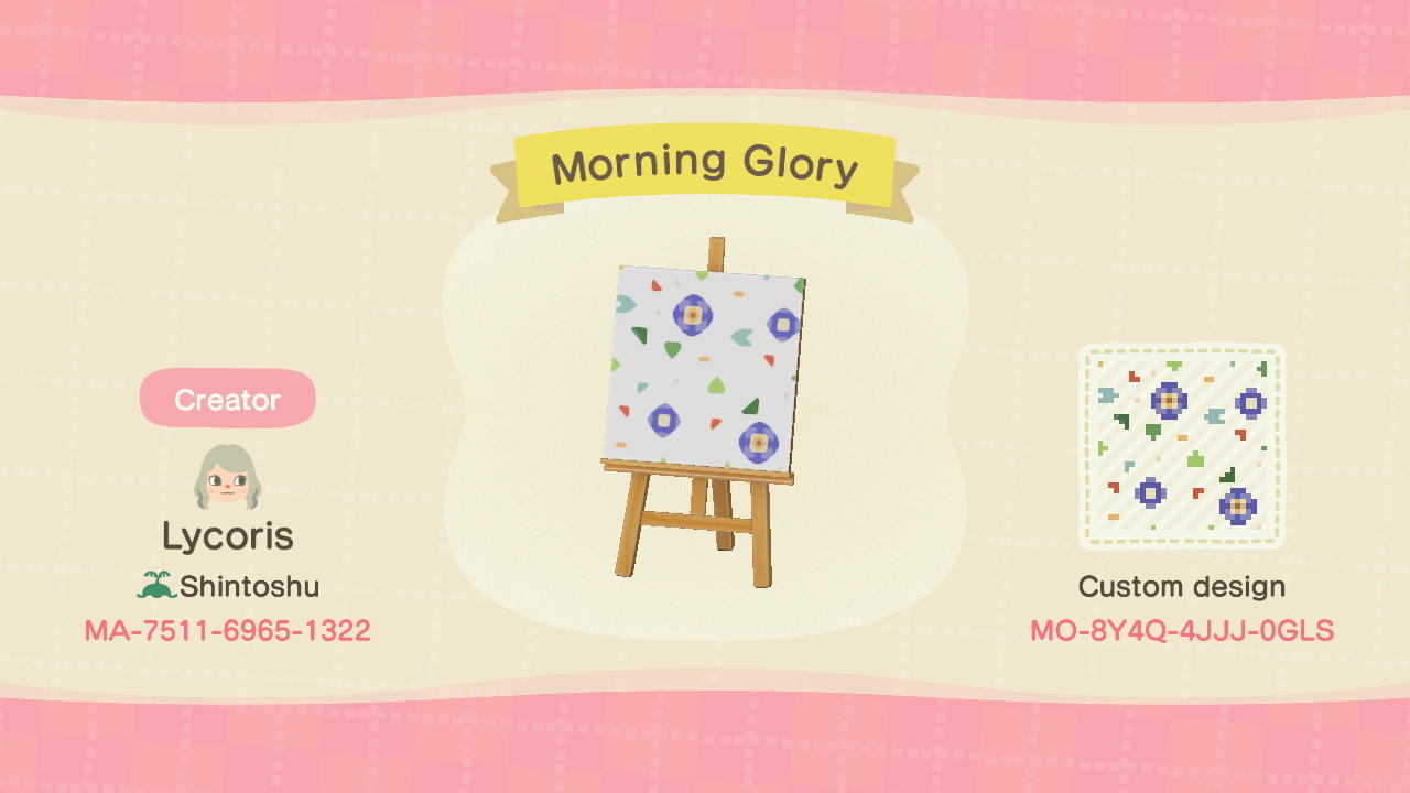 Animal Crossing Design Code: MO-8Y4Q-4JJJ-0GLS Morning Glory